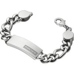 Police Mens : “Strip” Bracelet – Silver – One Size