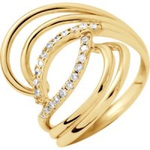 Diadema Womens – Ring – Prestige Jewelery – Diamonds – Yellow Gold – White – Size I