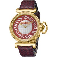 Roberto Cavalli Womens :Ladies silver dial burgundy watch Leather - One Size - Image 2