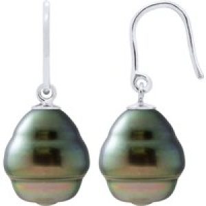 Diadema Womens – Earrings  Silver and Real Tahitian Pearls – Natural – One Size
