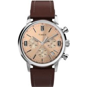 Timex Marlin Chrono Mens Brown Watch TW2W51400 Leather (archived) – One Size