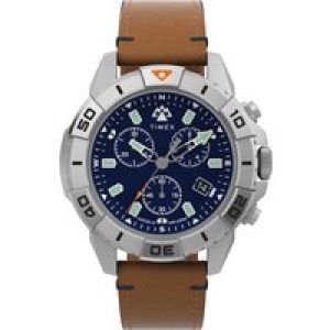 Timex Ridge Chrono Mens Brown Watch TW2W16300 Leather (archived) – One Size