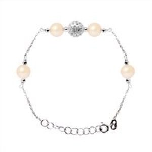 Diadema Womens – Bracelet Freshwater Pearls – Love Jewelry Collection Silver Sterling – One Size