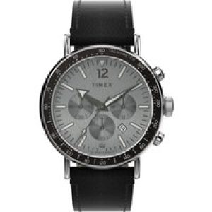 Timex Standard Chrono Mens Black Watch TW2W47400 Leather (archived) – One Size
