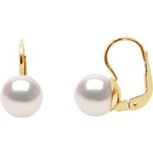 Diadema Womens – Earrings  True Japanese Akoya Cultured Pearl – Quality AA+ – White – One Size