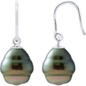 Diadema Womens – Earrings  Silver and Real Tahitian Pearls – Natural – One Size