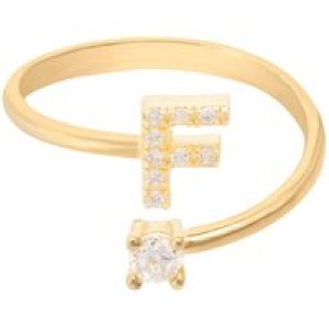Latelita Womens Initial Ring Gold F – Yellow Sterling Silver – One Size