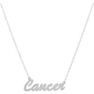 Latelita Womens Zodiac Star Sign Name Necklace Silver Cancer – Yellow Sterling Silver – One Size