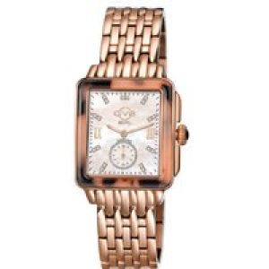Gv2 WoMens Bari Tortoise Swiss Quartz Diamonds Mother of Pearl Dial Rose Gold Watch – One Size