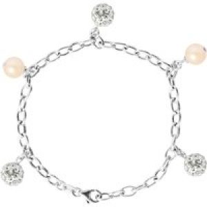 Diadema Womens – Bracelet Freshwater Pearls – Love Jewelry Collection Silver Sterling – One Size