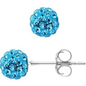 Diadema Womens – Earrings Crystal Blue – Collection Pearl Silver Sterling – One Size