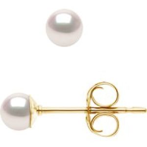 Diadema Womens – Earrings  True Japanese Akoya Cultured Pearl – Quality AA+ – White – One Size