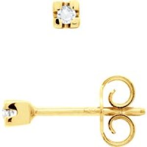 Diadema Womens – Earrings  Diamonds – Yellow Gold – White – One Size
