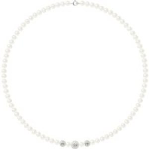 Diadema Womens – Necklace – Freshwater Pearls – Love Jewelry Collection Silver Sterling – One Size