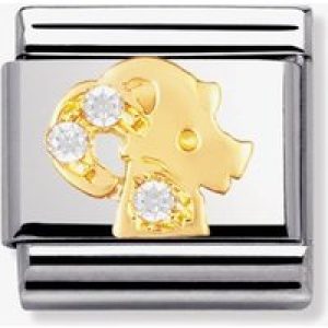 Nomination CLASSIC Gold Zodiac Cubic Zirconia Capricorn Charm 030302/10