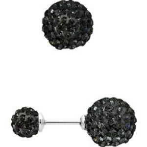 Diadema Womens – Earrings Black Night – Crystal – Collection Pearl Silver Sterling – One Size