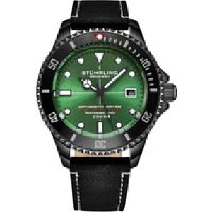 Stührling Mens Swiss Automatic Depthmaster Heritage 883HB 42mm Diver – Black – One Size