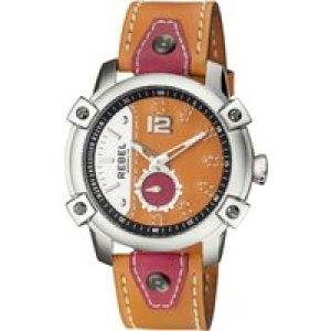 Rebellion Mens Weeksville Baggage (Orange) Dial Leather-based Watch – Camel – One Measurement