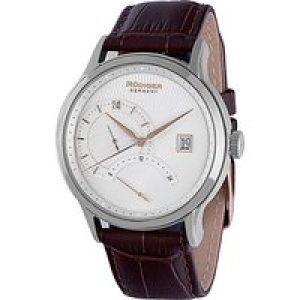 Rudiger : aachen Mens silver watch.. – Brown Leather – One Size
