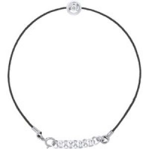 Diadema Womens – Bracelet – Black Nylon and Real Diamond – White – One Size