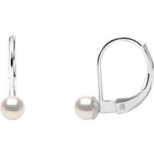 Diadema Womens – Earrings  True Japanese Akoya Cultured Pearl – Quality AA+ – White – One Size