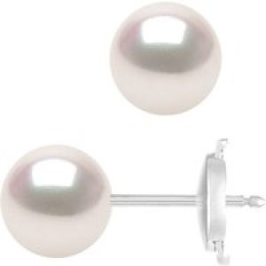 Diadema Womens – Earrings  True Japanese Akoya Cultured Pearl – Quality AA+ – White – One Size