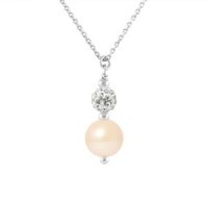 Diadema Womens – Freshwater Pearl Necklace – Love Jewelry Collection Silver Sterling – One Size