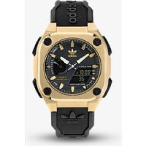 Adidas Unisex City Tech One SST Gold & Black Dual Display Watch AOFH235012I