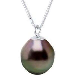 Diadema Womens – Necklace – Silver and Tahitian Pearl – Natural – One Size