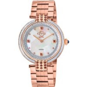 Gv2 WoMens Matera 12804B Swiss Quartz Dimaond White MOP Dial Watch – Rose Gold Stainless Steel – One Size