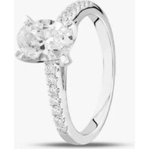 9ct White Gold Lab Grown 1.20ct Oval & Sensible Reduce Diamond Shoulder Set Solitaire Ring LGR35520-120 Q