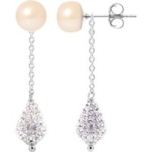 Diadema Womens – Earrings  Collection Crystal Pearl Silver Sterling – One Size