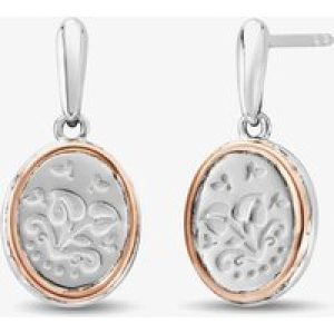Clogau Tree of Life Silver Filigree Oval Dropper Earrings 3STOL764