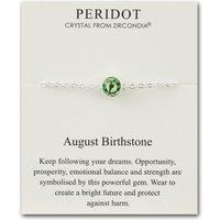 August (Peridot) Birthstone Anklet Created with Zircondia® Crystals - Image 2
