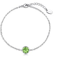Light Green Crystal Anklet Created with Zircondia® Crystals - Image 2