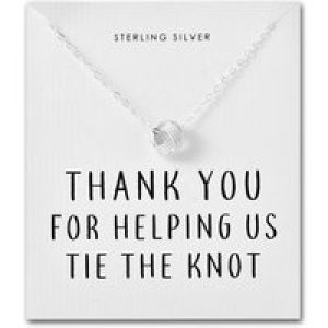 Sterling Silver Thank You for Helping us Tie The Knot Necklace