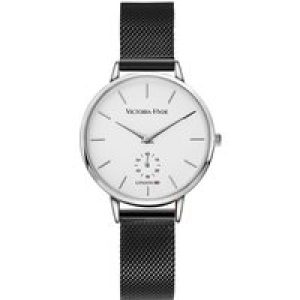 Victoria Hyde London Womens Watch Metropolitan Time Mesh in Black White Stainless Steel – One Size