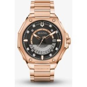 Bulova Mens Precisionist X Rose Gold Plated Watch 97D129