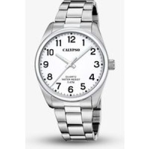 Calypso Mens Basic White Stainless Steel Watch K5862/1