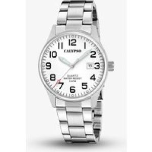 Calypso Mens White Stainless Steel Watch K5860/1