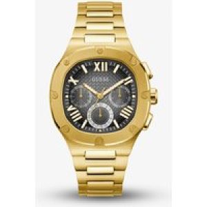 Guess Mens Headline Gold Tone Black Dial Watch GW0572G2