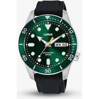 Lorus Mens Green Dial Black Rubber Strap Watch RL455AX9 - Image 2