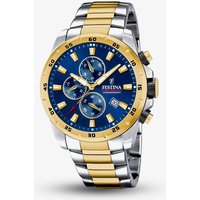 Festina Mens Two-Tone Blue Dial Chronograph Watch F20562/2 - Image 2