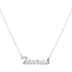 Latelita Womens Zodiac Star Sign Name Necklace Silver Taurus – Yellow Sterling Silver – One Size