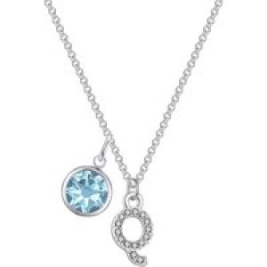 Pave Initial Q Necklace with Birthstone Charm Created with Zircondia® Crystals