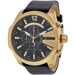 Diesel Mens Mega Chief Chronograph Watch DZ4344 – Black/Gold Metal – One Size