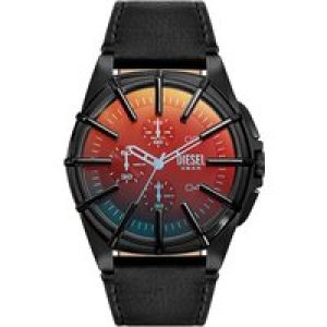 Diesel Framed Mens Black Watch DZ4658 Leather (archived) – One Size