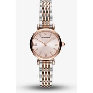 Emporio Armani Ladies Pink Dial Two Tone Bracelet Watch AR11223