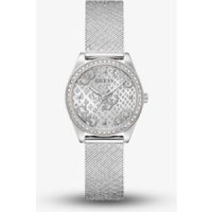 Guess Ladies Boa Silver Mesh Crystal Watch GW0748L1