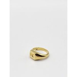 SVNX Womens GOLD VC ENGRAVED SIGNET RING Gold Plated – Size L